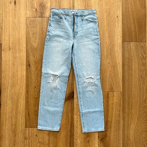 COPY - MADEWELL The Perfect Vintage Straight Jean in Danby Wash: Knee-Rip Editi…